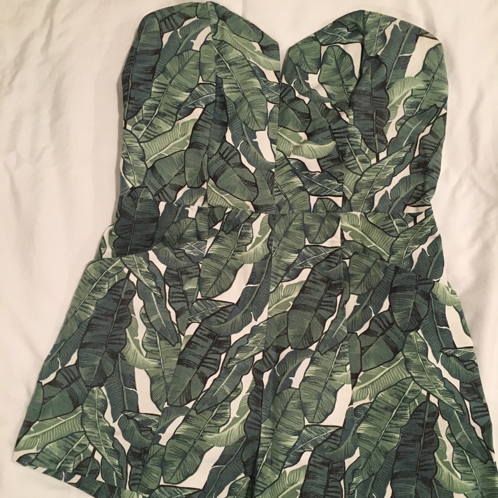 Leaf-print Romper